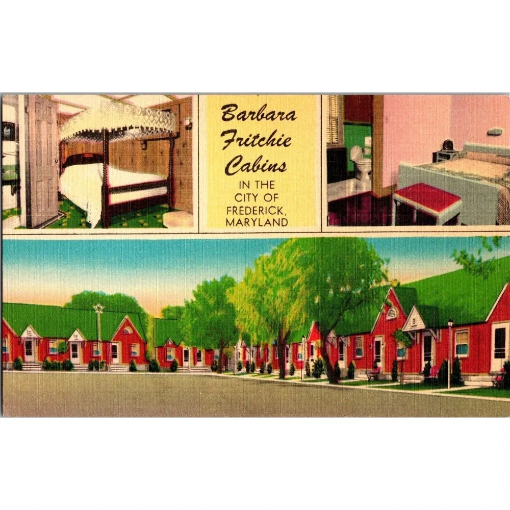 Vintage‎ Barbara Fritchie Tourist Cabins Postcard Frederick Maryland